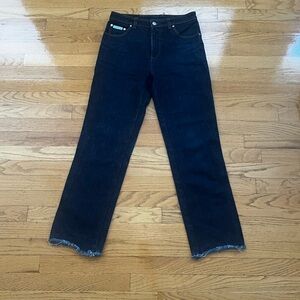 ALEXACHUNG dark wash straight leg jeans, 27